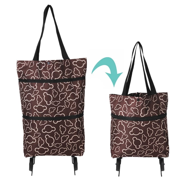 Sac de Chariot de Magasinage Pliable : Panier d'Épicerie Pliable Sac de Magasinage avec Roues
