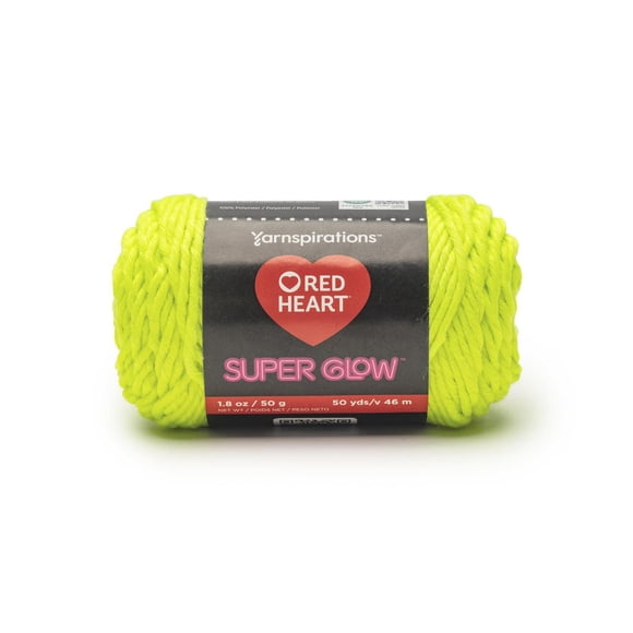 Red Heart® Super Glow™ #4 Moyen Polyester fil, 1.8oz/50g 50 Yards
