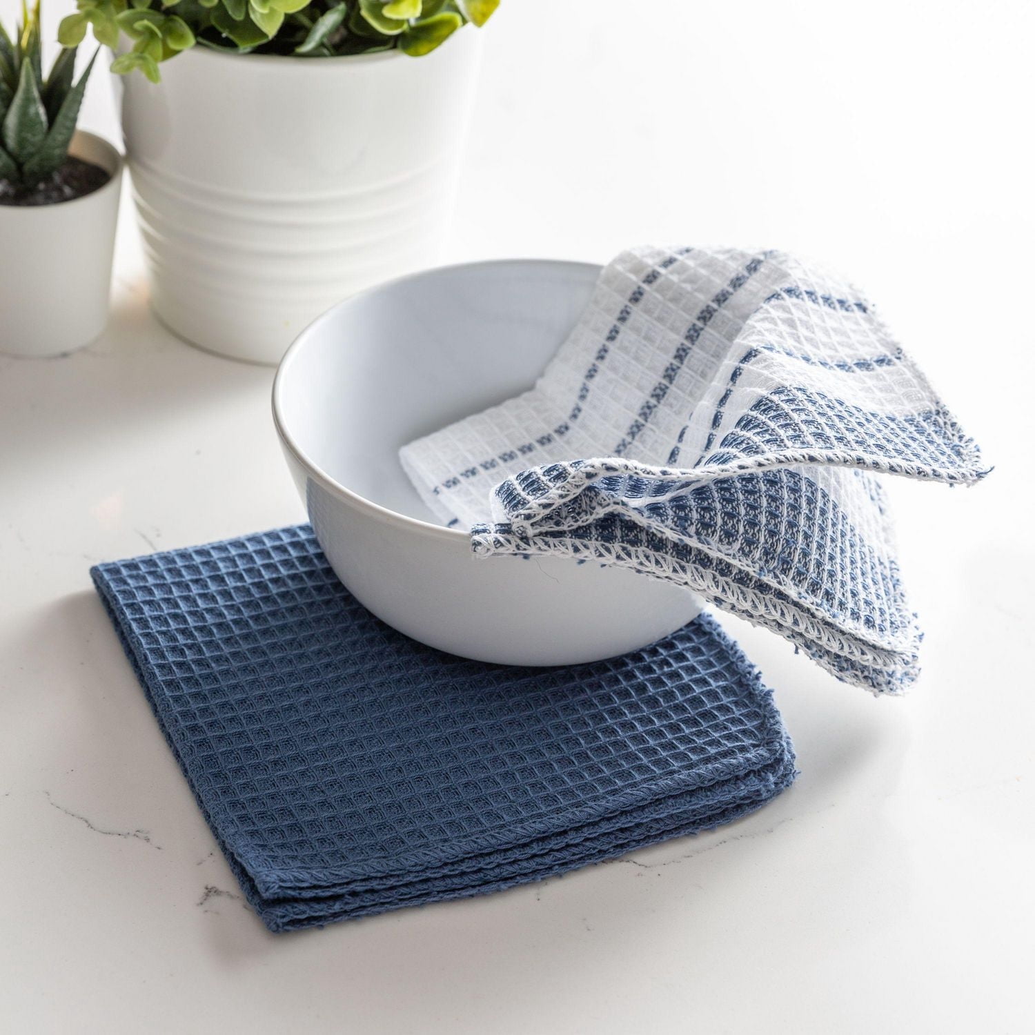 Lot de 6 torchons à vaisselle en coton Fouta Stripe