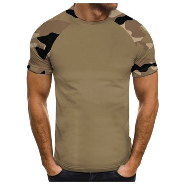 LUOGENLI T-shirts pour Homme pour Hommes T-shirts Décontractés Mode Imprimé Camouflage Col Rond Manches Courtes T-Shirt T-shirts pour Hommes T-shirts Graphiques T-shirts Amusants Vêtements d'Été Vert Armée TTG