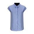 thumbnail image 3 of Timegard Chemises Rayées pour Femmes à Boutons, Manches Courtes à Revers, Col en V, Blouses Mode Décontractées, 3 of 5