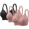 thumbnail image 2 of Bras for Women, 3PCS Womans Printing Gathered Together Large Size Daily Bra Underwear No Rims, 2 of 9