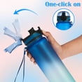 thumbnail image 4 of 32 oz Plastic Water Bottle with Time Marker and Wide Mouth Lid  Orange, 4 of 9