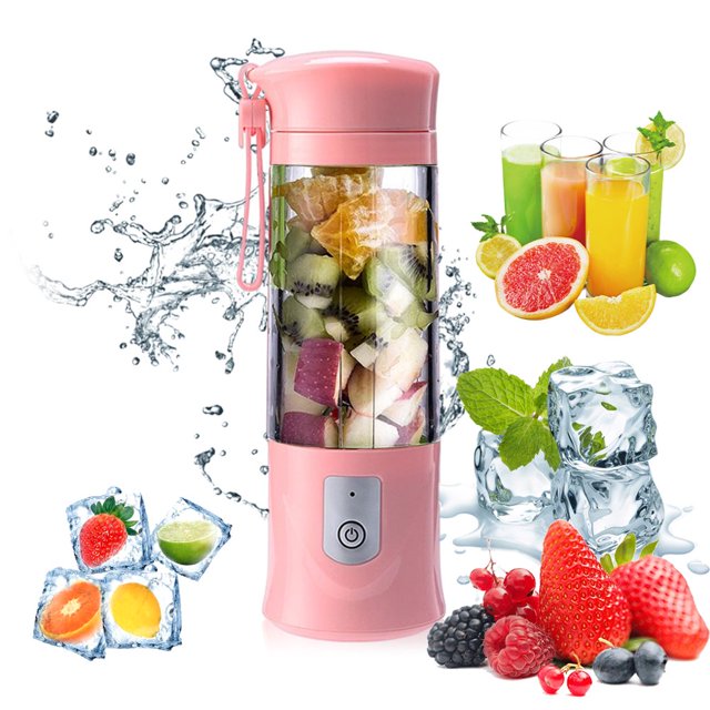 Chok Portable Personal Blender Cup - Type-C Rechargeable Travel Juicer - Extractor - Automatic Mini Juicer for Moothies and Shakes Fruit Juice - 27.05 Oz Pink