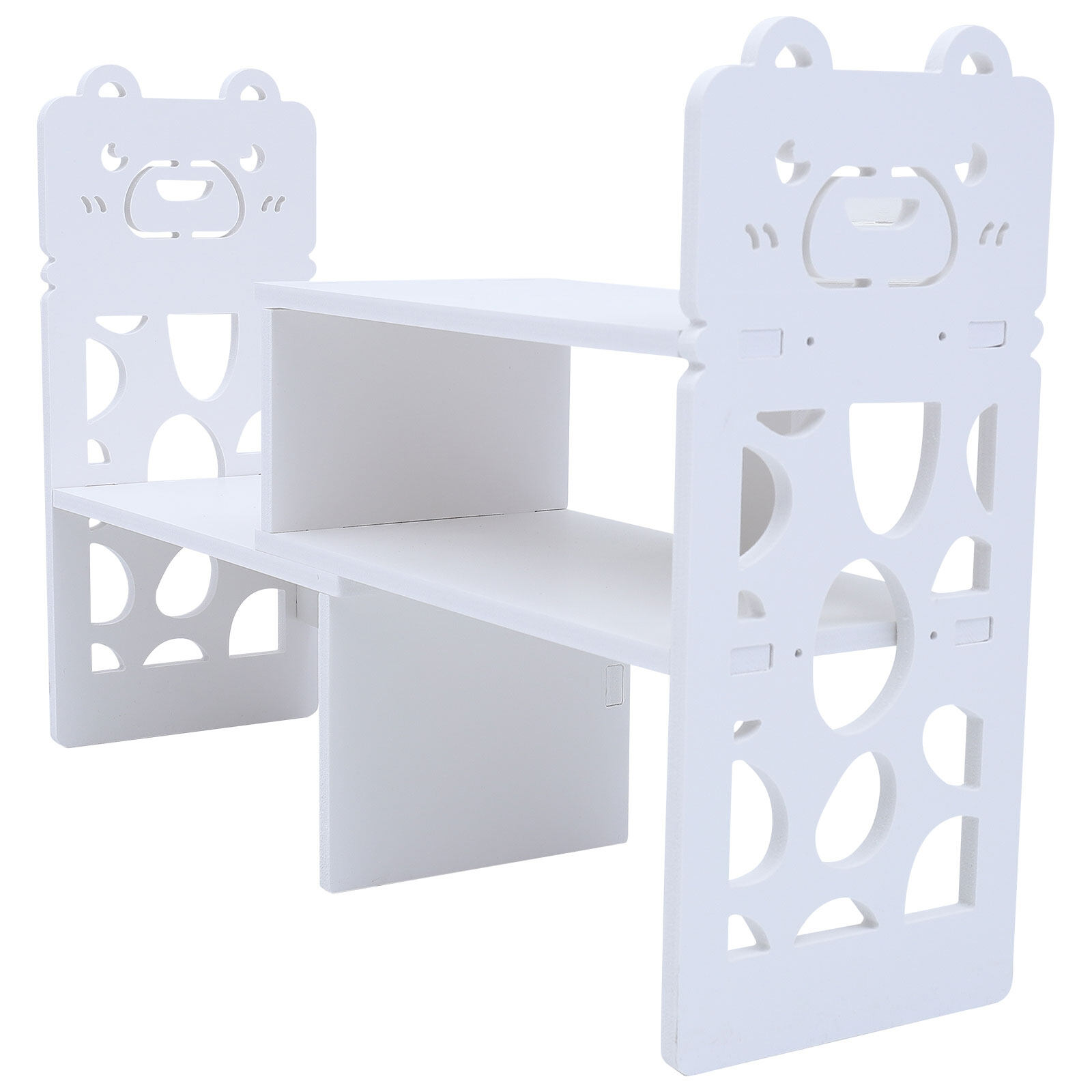 WHAMVOX 1Pc Small Bookshelf White Desktop Bookcase Book Storage Shelf Home Organizer