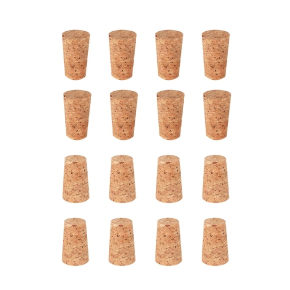 Bouchons de Bouteille en Liège pour Fabrication – Bouchons Effilés en Bois Souple Étanches de Remplacement, Lot de 16, Bouchons de Bouteille pour Artisanat et Vinification à la Maison, Bar et Bricolage, 16 Pcs