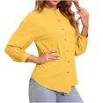 thumbnail image 1 of Yuyuzo Womens Shirts Long Sleeve Button down V Neck Solid Color Basic Fall Going out Tops for Women Blouse, 1 of 4
