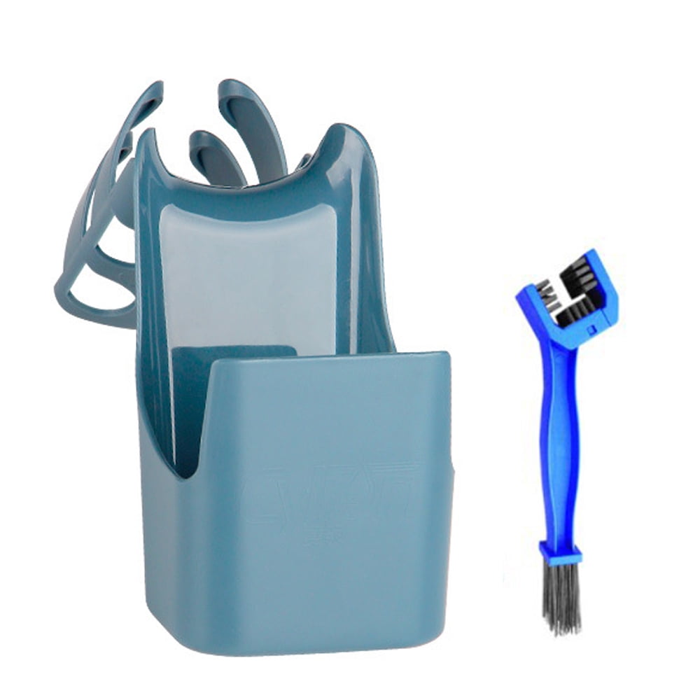 yeacher ABS Motorcycle Chain Cleaning Kit with Splash-Proof Grease Storage Box and Chain Brush, Durable and Safe for Bike Maintenance (Blue)