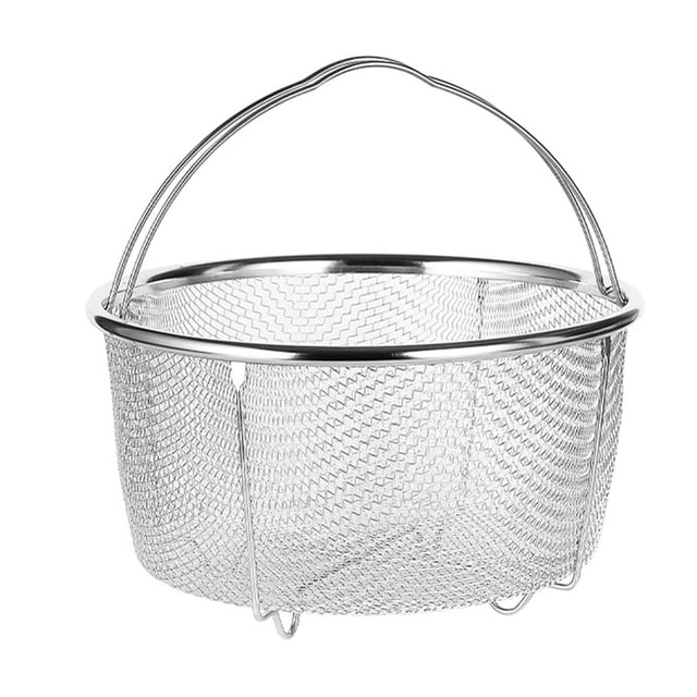Panier Vapeur en Maille d'Acier Inoxydable, Poignées Confortables Résistant à la Chaleur Accessoire de Cuisson Polyvalent pour Cuisinière Cuiseur à Riz Autocuiseur Friteuse