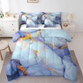 thumbnail image 1 of YST 7 Pcs Marble Comforter Set Full Size, Stone Pattern Fluid Bed In A Bag With Flat Sheet And Fitted Sheet For Adults, Liquid Quicksand Metallic Marble Bedding Set With Pillowcases & Shams, 1 of 5