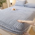 thumbnail image 1 of Chmadoxn Winter Plush Velvet Bedspread Fitted Sheet Single Piece Gray, 1 of 7
