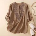 thumbnail image 2 of Penkiiy Hauts pour Femmes T-Shirts Décontractés à Manches Courtes à Col Rond d'Été Amples Blouse TG Kaki, 2 of 9