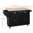 thumbnail image 3 of HOMCOM Kitchen Island with Storage, Kitchen Island with Drop Leaf, Black, 3 of 10