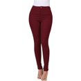 thumbnail image 2 of WTXUE Jeans Moulants Hyper Extensibles à Taille Mi-Haute pour Femmes Rouge, 2 of 6
