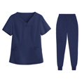 thumbnail image 3 of Tachiuwa Female Scrub Set Classic Short Sleeved Elastic Waist Soft Nurse Work Clothes L, 3 of 9