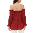thumbnail image 3 of Women Renaissance Off Shoulder Top Costumes Blouse Boho Peasant Shirt, 3 of 5