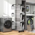 thumbnail image 2 of HOMCOM Foldable Clothes Drying Rack with 2 Side Wings and 4 Castors Black, 2 of 10