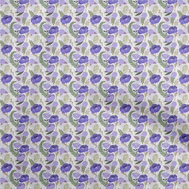 oneOone Viscose Chiffon Violet Fabric Floral Craft Projects Decor Fabric Printed By The Yard 42 Inch Wide