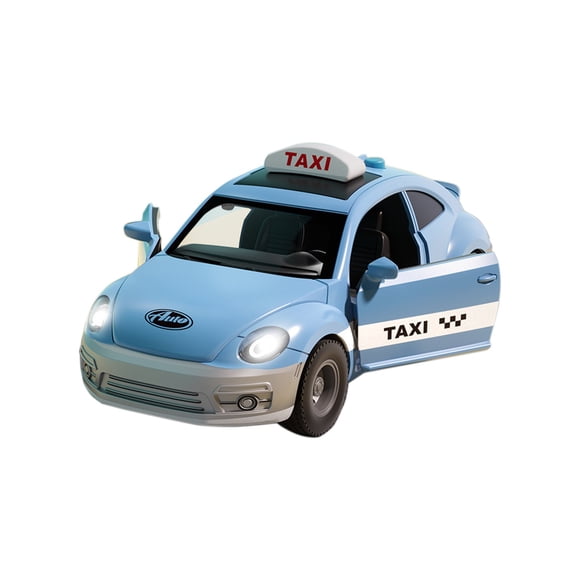 Blue Rechargeable Classic Taxi Toy Car With Educational Songs Traffic Rules Sound Effects Light Up Function For Kids Learning Play 7.87X3.35X2.76 Inches