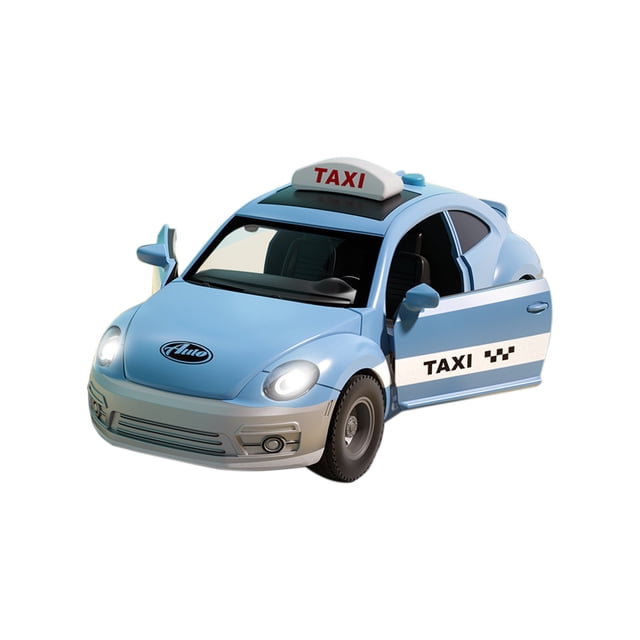 Blue Kids Electric Taxi Toy With Sound And Light Features For Play