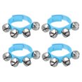 thumbnail image 1 of Unique Bargains 4 Pcs Clochettes de Poignet, Clochettes à Grelots Clochettes de Cheville Instruments de Percussion Rythme Musical pour Fête Noël, Bleu, 1 of 5