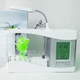 thumbnail image 3 of Mini USB LCD Desktop Lamp Fish Tank Aquarium, Multifunctional Ecological Lamp Desktop Fish Tank with LED Clock LED Light Pen Holder for Office, Home for Office Bedroom, 3 of 7