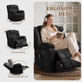 thumbnail image 3 of YSICK Swivel Rocker Recliner Chair with USB Ports Chenille for Living Room,Black, 3 of 7