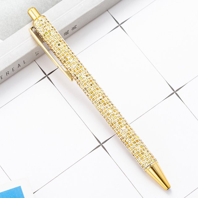 WIFKLSIIPG Stylo à Bille à Pression en Poudre Dorée Stylo à Pression Travail Enseignant Étudiant Papeterie Stylo à Bille Stylo à Pression Multicolore 1 ml