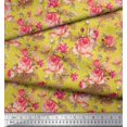 thumbnail image 2 of Soimoi Poly Georgette Fabric Check,Leaves & Rose Floral Print Sewing Fabric Yard 42 Inch Wide, 2 of 3