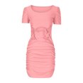 thumbnail image 4 of Gspmoly Robe pour Femmes, Robe d'Été pour Femmes à la Mode à Manches Courtes Aguichant, Robe Bandage Unie pour Fête, Robe de Cocktail, Cadeaux de Vacances, 4 of 8