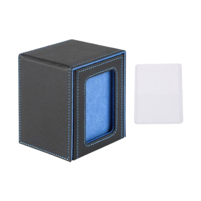 jinwen Card Deck Box Card Deck Storage Box, Transparent Window Album Card Holder Case Card Cards Case TCG Cards Protector Decks Case black blue