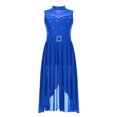 thumbnail image 3 of RUNQHUI Robe de Danse Lyrique Ballet Strass pour Filles Patinage Artistique Sans Manches Justaucorps Jazz Latin Danse Moderne Bleu Royal 6, 3 of 7