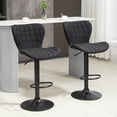 thumbnail image 2 of HOMCOM Bar Stools Set of 2 Adjustable Height Swivel Bar Chairs with Back, 2 of 10