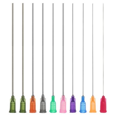 Unique Bargains 10 Pcs Different Gauge 4 Inch Blunt Tip Dispensing Needles for Adhesive Glue, Multicolored