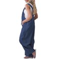 thumbnail image 4 of LUXUR Ladies Jumpsuits Solid Color Romper Sleeveless Overalls Classic Trousers With Pockets One Piece Pants Blue M, 4 of 4