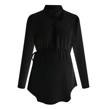 MesaSe Womens Maternity Irregular Soild Hem Tee Shirt Casual Long Sleeve Crew Neck Basic Nursed T Shirt Top Breastfeeding