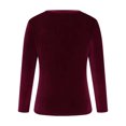 thumbnail image 4 of Timegard Plus Size Tops for Women Long Sleeve Crew Neck Basic Tee Fall Casual Loose Warm Tops Blouse, 4 of 6