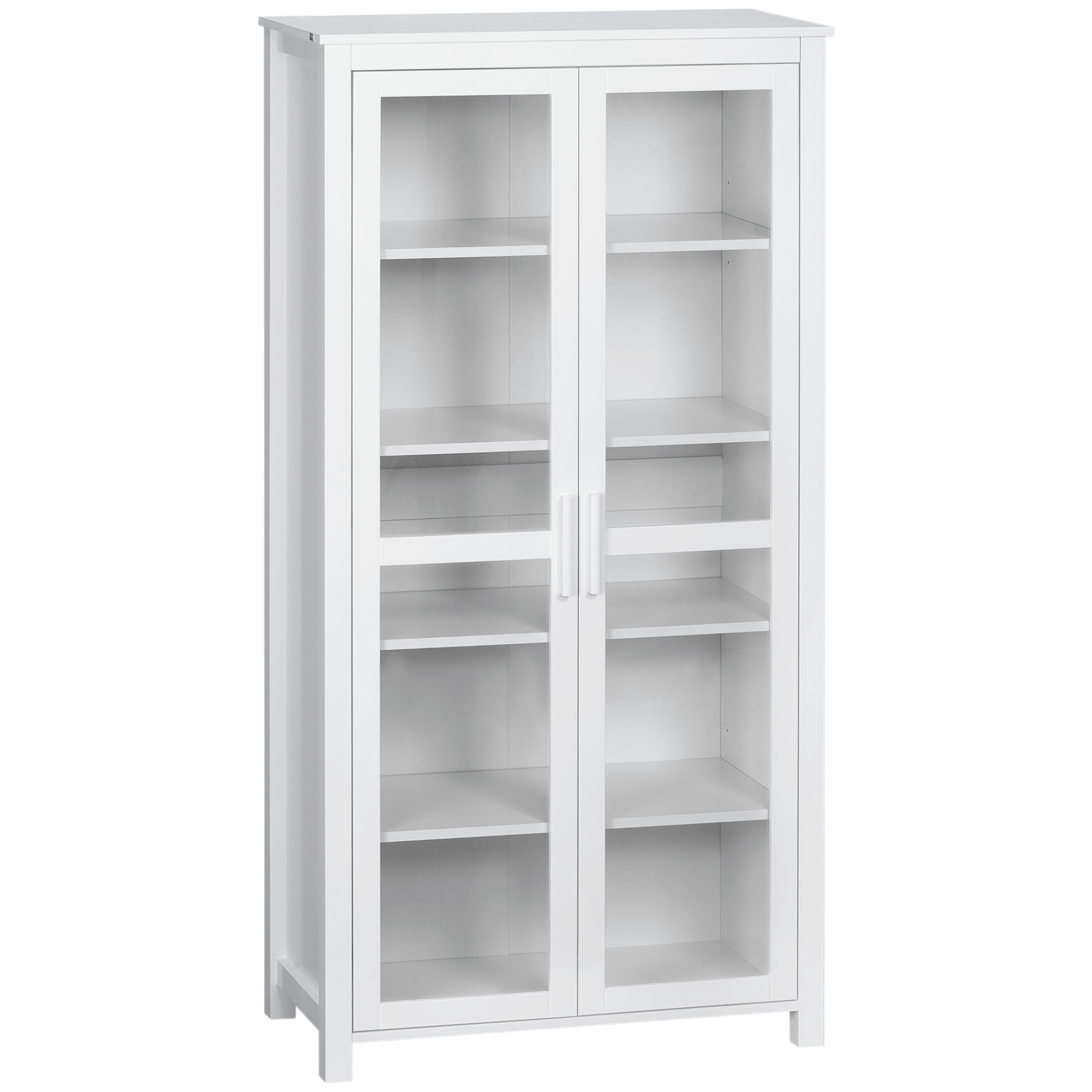 HOMCOM Armoire de Cuisine, Armoire de Rangement à 5 Niveaux avec Étagères, Blanc