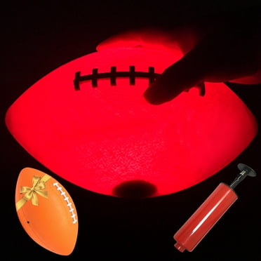 EGNMCR Sheen In The Dark Football Light Up LED Ball - Perfect For Evening Play Camping And Beach Interesting Ball Number 6 American football