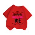 thumbnail image 3 of PMVFHDE Hauts pour Filles T-Shirts Grande Taille pour Fille Hauts Graphiques pour Fille T-Shirts pour Fille Coupe Ample T-Shirts pour Fille Coupe Ample T-Shirt Graphique pour Fille Col Rond Manches Courtes Rouge, 3-4 Ans, 3 of 5
