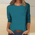 thumbnail image 1 of UPPADA 3/4 Chandails à Manches pour Femmes Mode Tendance Hauts Décontractés Col Rond Chandail Ample Confortable Doux Blouses Grande Taille Coupe Ample T-Shirts Décontractés Vêtements au Coude Hauts à Manches 3/4 pour Femmes Aubaines, 1 of 5