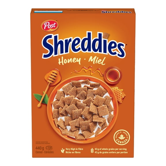 Céréales Shreddies au miel de Post, format de vente au détail, 440&nbsp;g