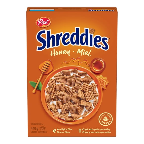 Post Honey Shreddies Cereal, Retail Size, 440 g