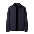 thumbnail image 1 of SBYOJLPB Jackets for Men Men'S Solid Color Pocket Zipper Long Sleeved Fleece Cotton Jacket, 1 of 5