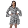 thumbnail image 1 of Moomaya Robes Mini Imprimées à Col en V pour Femmes Manches à Volants Robes de Plage pour Femmes, 1 of 4