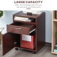 thumbnail image 4 of HOMCOM Vertical Filing Cabinet with Drawer Wheels, File Cabinet, Espresso, 4 of 10