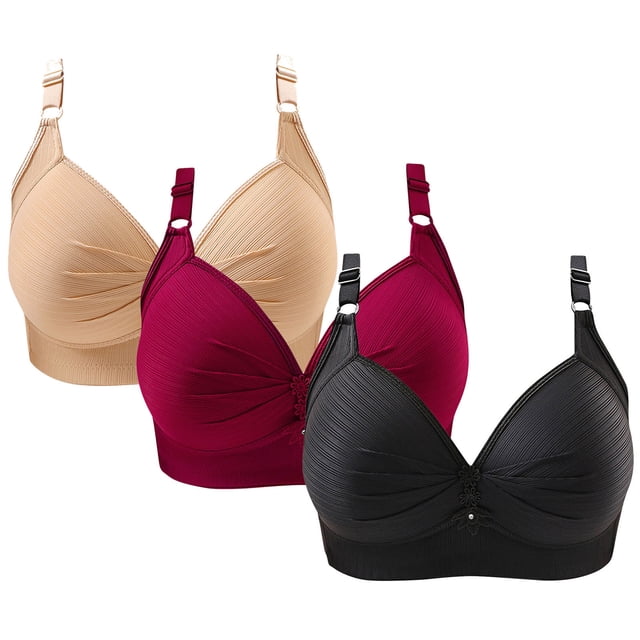 T Shirt Bra Women Full-Coverage Bra Feature V-Neck Molded Bra Style W-250 Multi-color XL