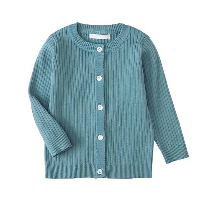 Liyamei Cardigan en Tricot à Rayures Uni pour Enfants, Manteau Chandail pour Garçons, Filles et Bébés, Cardigan pour Bébé à Col Rond en Tricot