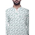 thumbnail image 3 of Atasi Button Placket Cotton Mens Kurta Shirt Printed Short Casual Kurta Shirt, 3 of 5