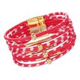 thumbnail image 2 of QualitChoice Bracelet Multi-Couches Boucle Magnétique Cuir Multicolore Léopard Impression Valentines Jour Cadeaux Bracelets Bijoux à la Main Rouge 1Set, 2 of 6